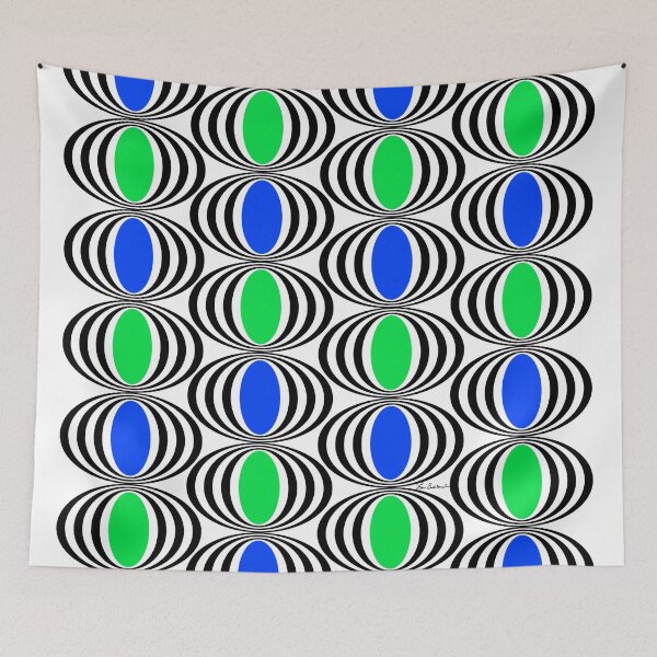 Item preview, Blue Green Black Circles designed and sold by Lois Eastlund.
