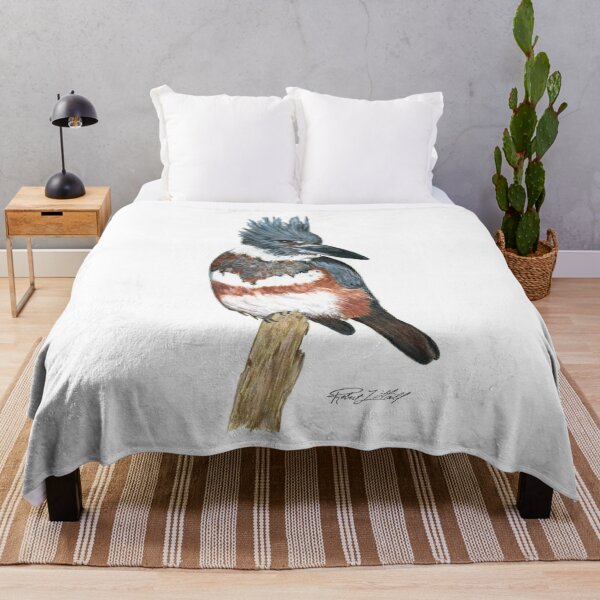 Item preview, Hand Drawn Belted Kingfisher Bird - by Robert Littrell designed and sold by littrellart.