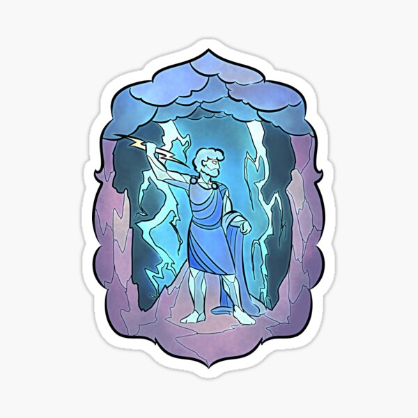 Stained Glass: Zeus Sticker
