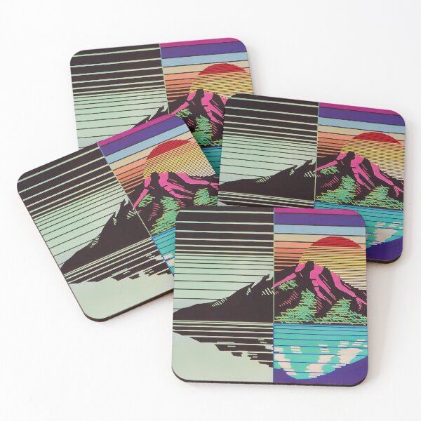 Item preview, Vaporwave Cool Mountain Ocean  designed and sold by Hank's Goods and Shirts LLC Worldwide GmbH.