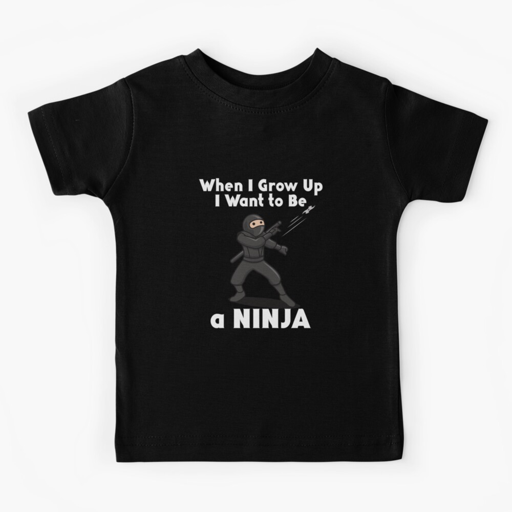 Be A Ninja When I Grow Up T-Shirt Ninja Cute Kids Youth Tee