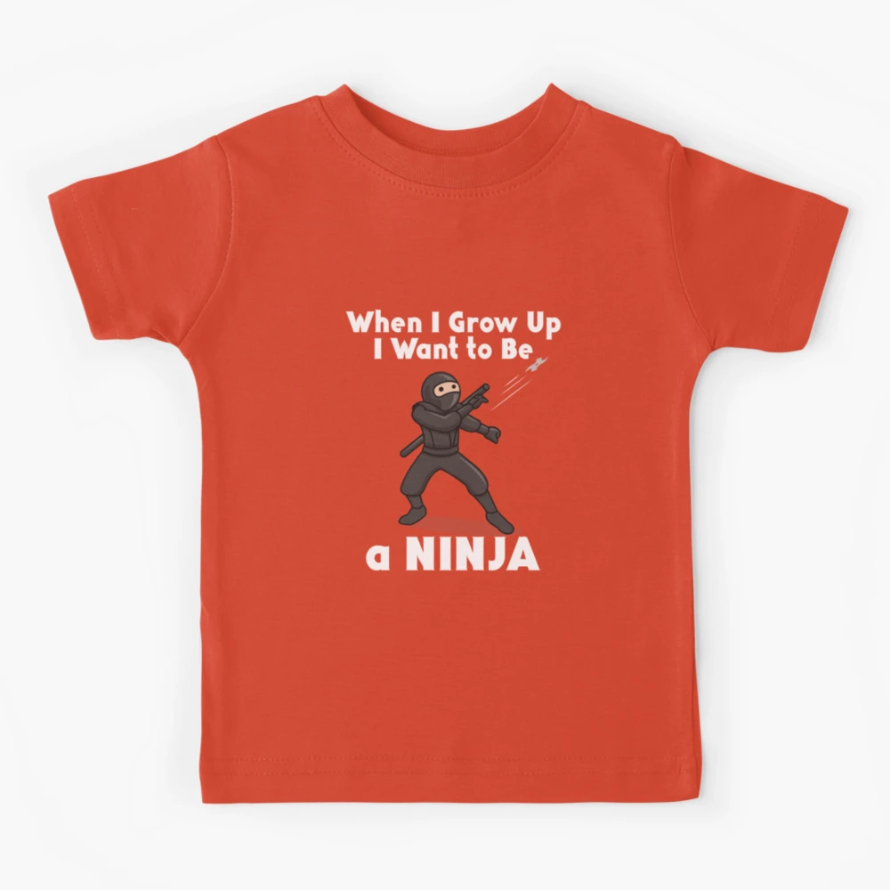 Be A Ninja When I Grow Up T-Shirt Ninja Cute Kids Youth Tee
