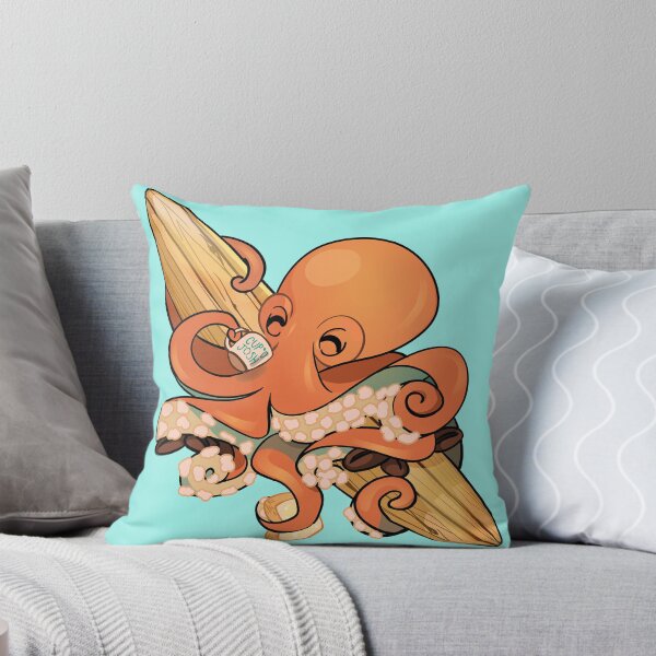 Item preview, Coffee Drinking Surfing Odd Octopus designed and sold by TwinkleStarCC.