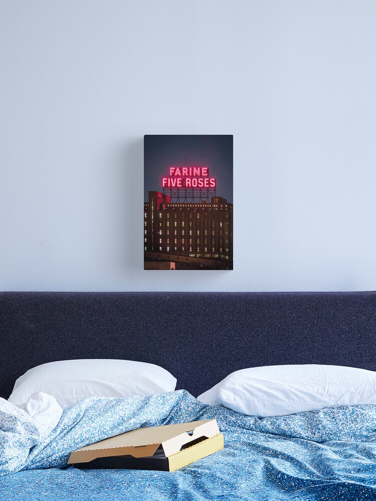 Thumbnail 2 of 3, Canvas Print, Farine Five Roses Night Montreal designed and sold by TokyoLuv.