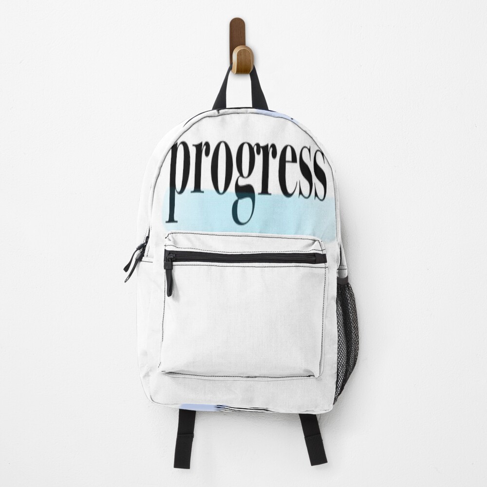 Progress Over Perfection on a backpack