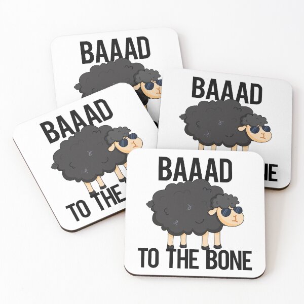 Item preview, Baaaad To The Bone Funny Black Sheep Puns  designed and sold by punnybone.