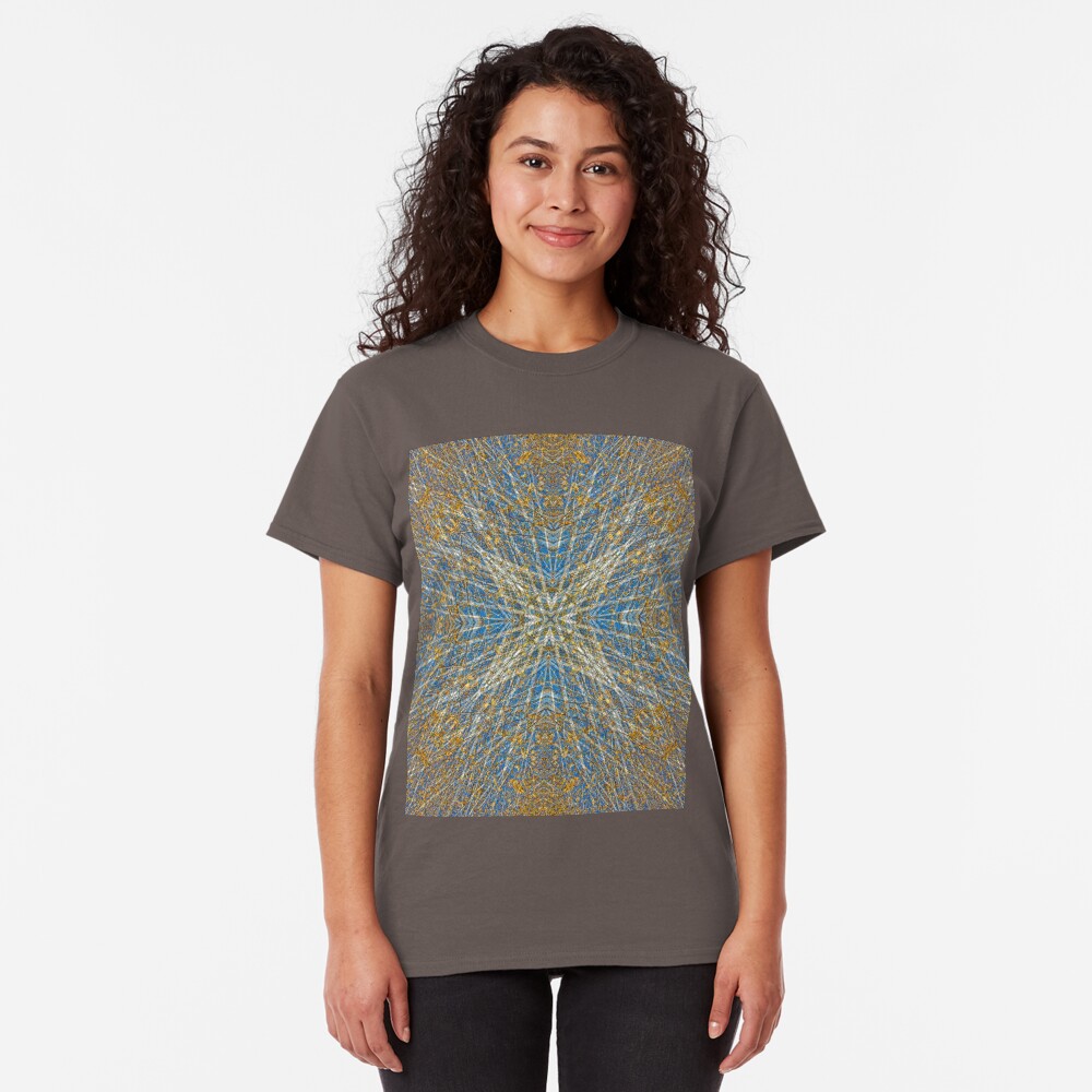 BLUE SKY AND AUTUMN BIRCH TREES MANDALA Classic T-Shirt