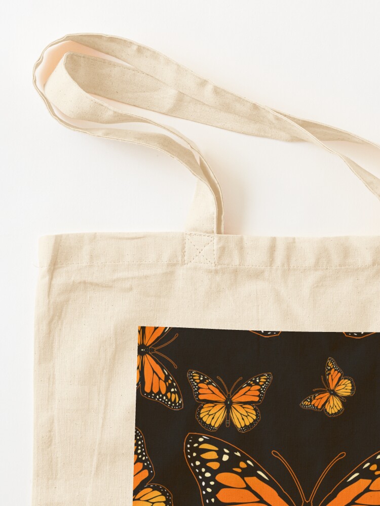 Hand Painted Monarch Butterfly Cotton Drawstring Pouch - Migratory