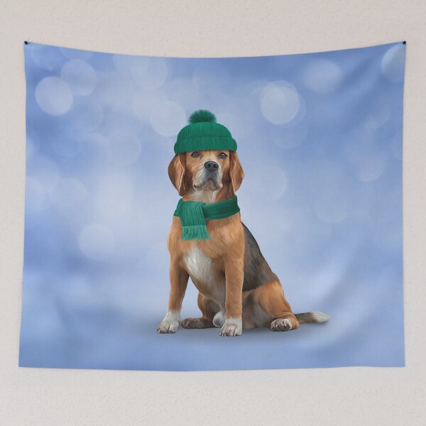 Item preview, Drawing Dog Beagle in hat and scarf  designed and sold by bonidog.