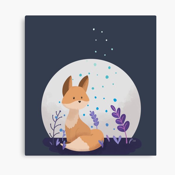 Fox Moonlight Design Canvas Print