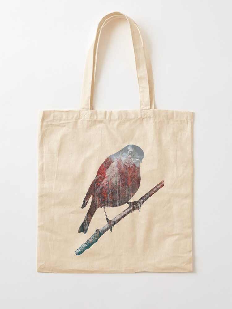 Alternate view of Forest Robin on a Branch Tote Bag