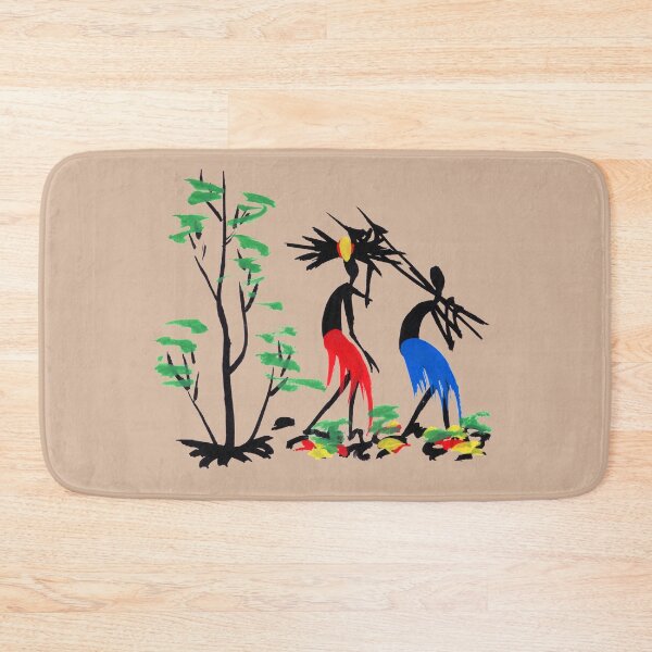 Item preview, Two colorful African hunters carrying firewood designed and sold by Squirrox.