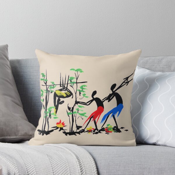 Item preview, Two successful African hunters roasting bush meat designed and sold by Squirrox.