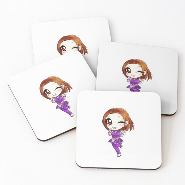 Chibi Purple Tiger Coasters (Set of 4)