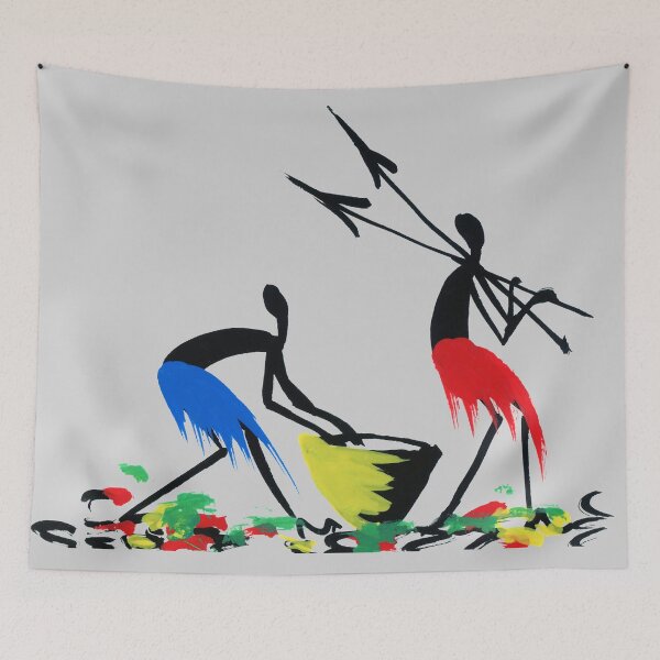 Item preview, Two African hunters preparing a cooking pot. designed and sold by Squirrox.