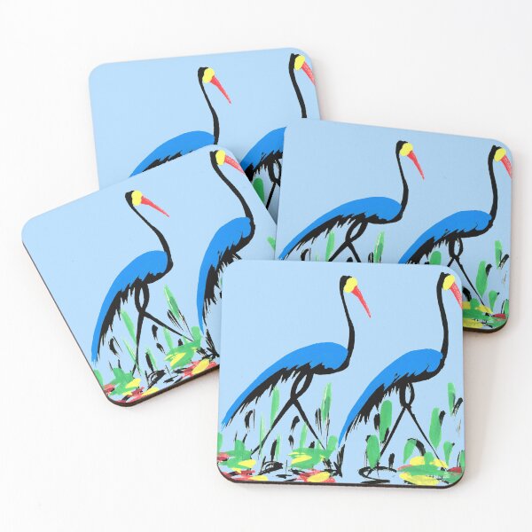 Item preview, A colorful drawing of two African cranes. designed and sold by Squirrox.