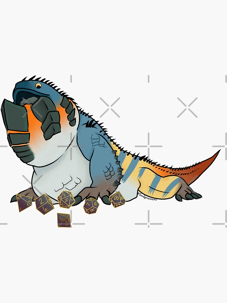 Dodogama Fan Art Gold And Purple DnD Dice Sticker For Sale By   Bg,f8f8f8 Flat,750x,075,f Pad,750x1000,f8f8f8 