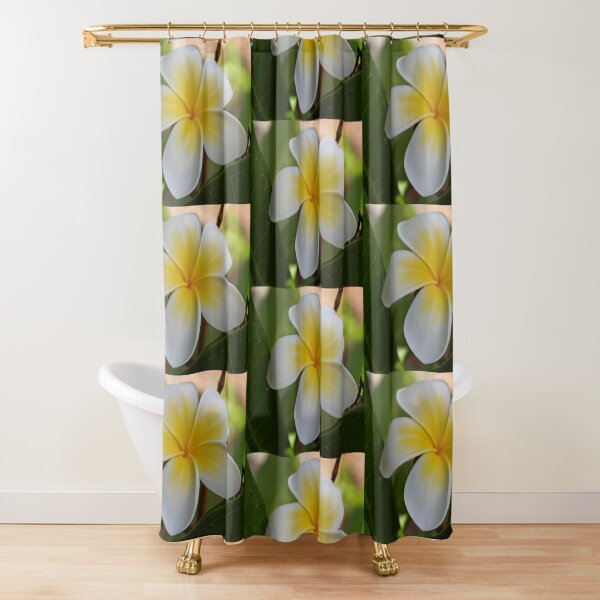 Yellow Frangipani Shower Curtain