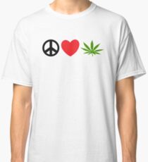 Peace Love Marijuana Classic T-Shirt