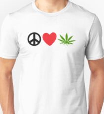 Peace Love Marijuana Unisex T-Shirt