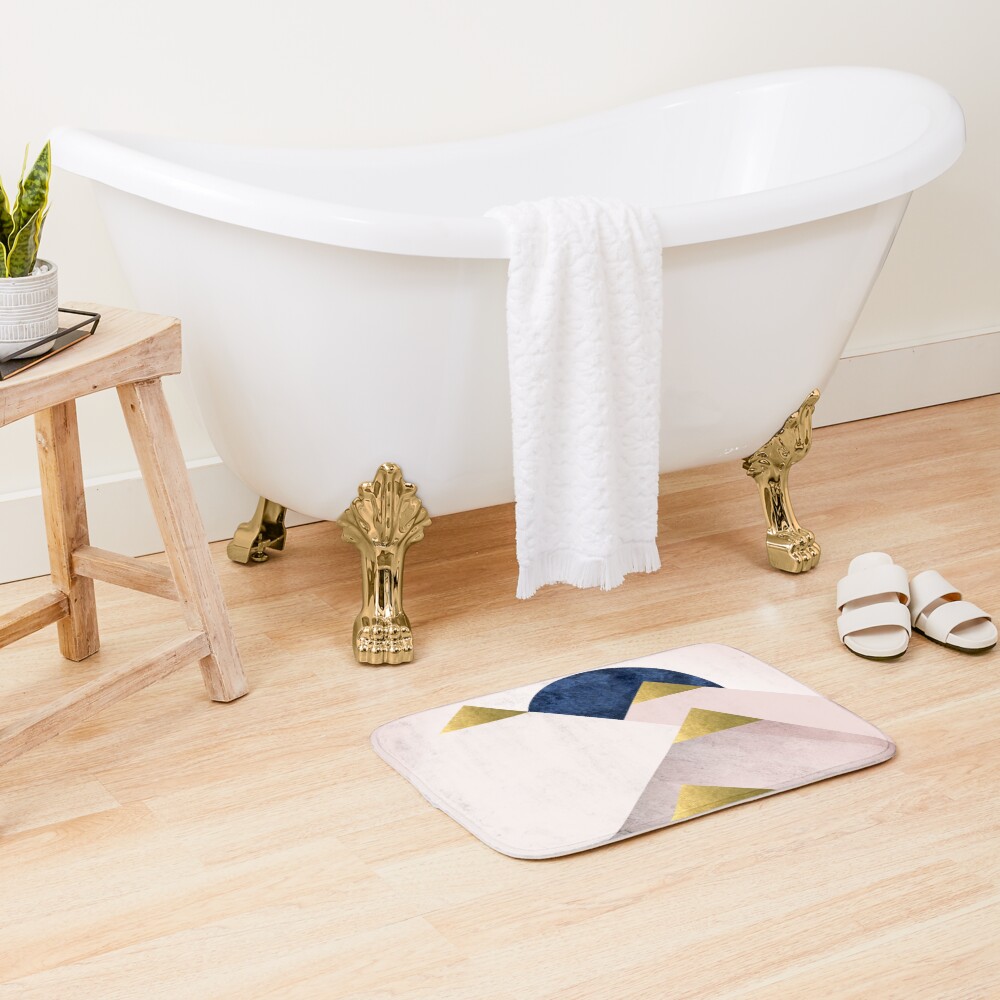 Scandi Mountain Peaks Bath Mat