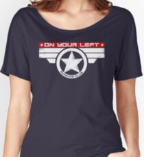"On Your Left Running Club" Hybrid Inverted Women's Relaxed Fit T-Shirt