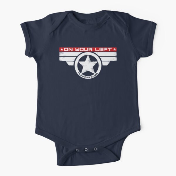 "On Your Left Running Club" Hybrid Inverted Short Sleeve Baby One-Piece