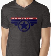 "On Your Left Running Club" Hybrid Men's V-Neck T-Shirt
