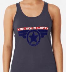 "On Your Left Running Club" Hybrid Racerback Tank Top