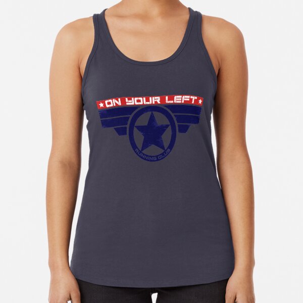 "On Your Left Running Club" Hybrid Racerback Tank Top