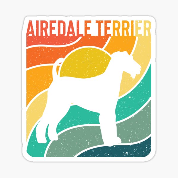 Airdale Terrier Dog Vintage Gift Pet Lover Sticker