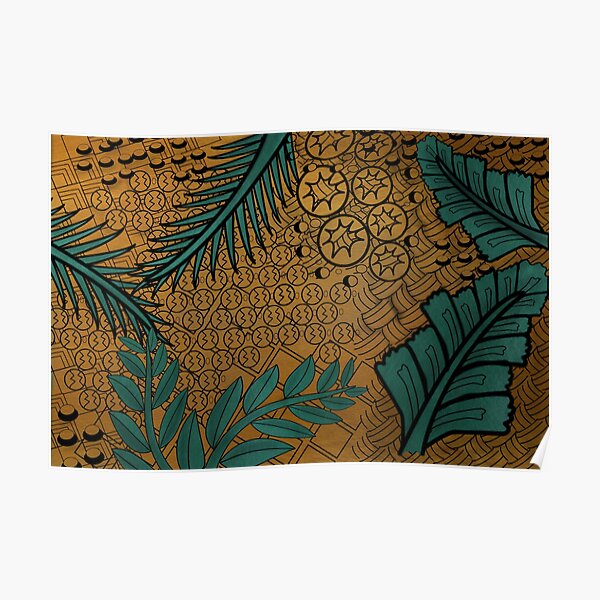 Zentangle Gold and Green Poster