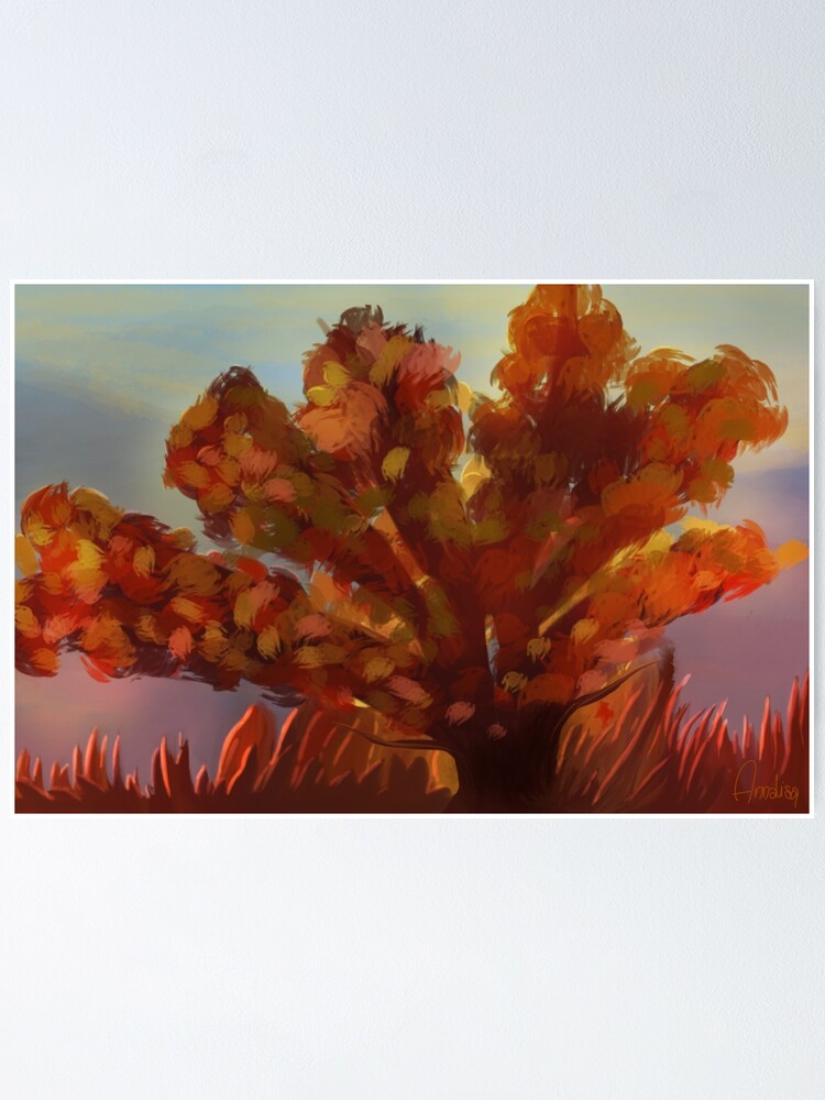 Alternate view of red tree Poster