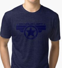"On Your Left Running Club" Hybrid Distressed Print 1 Tri-blend T-Shirt