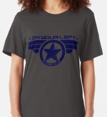 "On Your Left Running Club" Hybrid Distressed Print 1 Slim Fit T-Shirt
