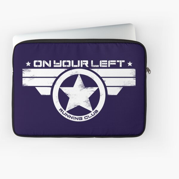 "On Your Left Running Club" Distressed Print 2 Laptop Sleeve