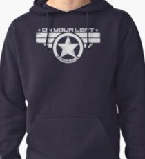 "On Your Left Running Club" Distressed Print 2 Pullover Hoodie