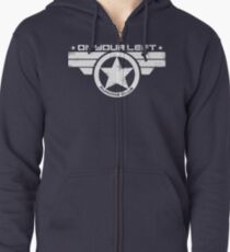 "On Your Left Running Club" Distressed Print 2 Zipped Hoodie