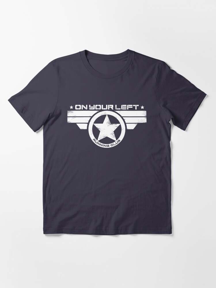 Alternate view of "On Your Left Running Club" Distressed Print 2 Essential T-Shirt