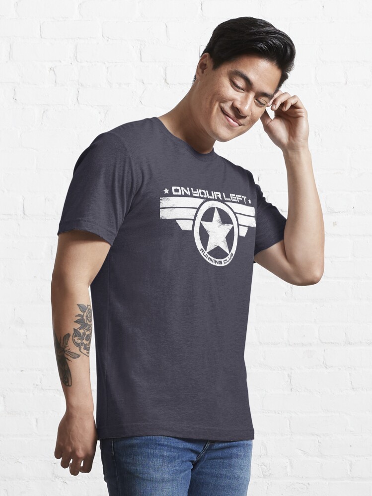 Alternate view of "On Your Left Running Club" Distressed Print 2 Essential T-Shirt