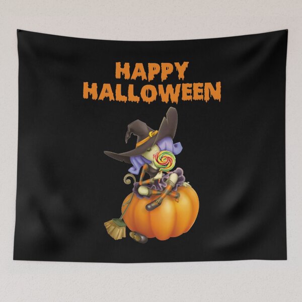 Item preview, Happy Halloween pumpkin witch designed and sold by wolfgangrainer.