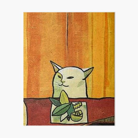 Picasso Cat Meme Paint Art Board Print