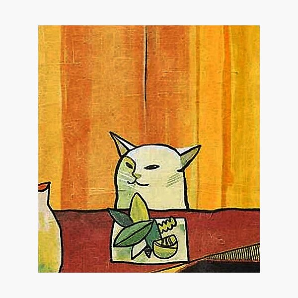 Picasso Cat Meme Paint Photographic Print