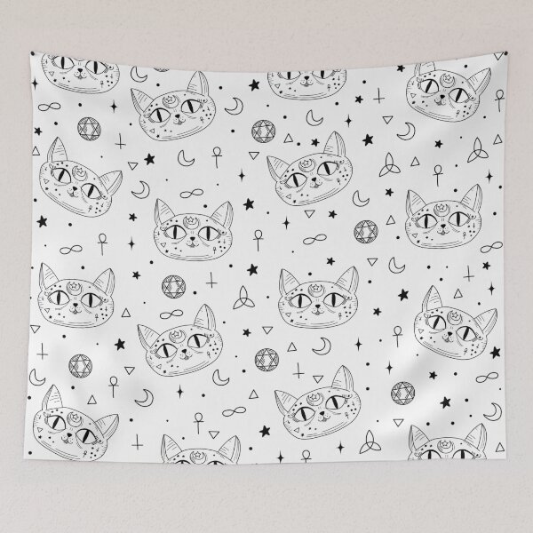 Item preview, Gothic cat pattern designed and sold by ValentinaHramov.