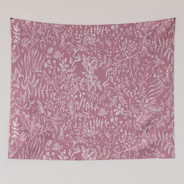 Item preview, Pink pattern - blossom & foliage herbarium designed and sold by Redilion.