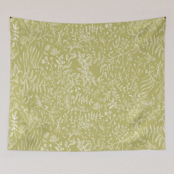 Aperçu de l'œuvre Khaki pattern - blossom & foliage herbarium créée et vendue par Redilion.
