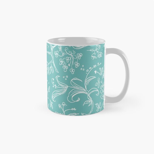 Aperçu de l'œuvre Aqua mint pattern - blossom & foliage herbarium créée et vendue par Redilion.