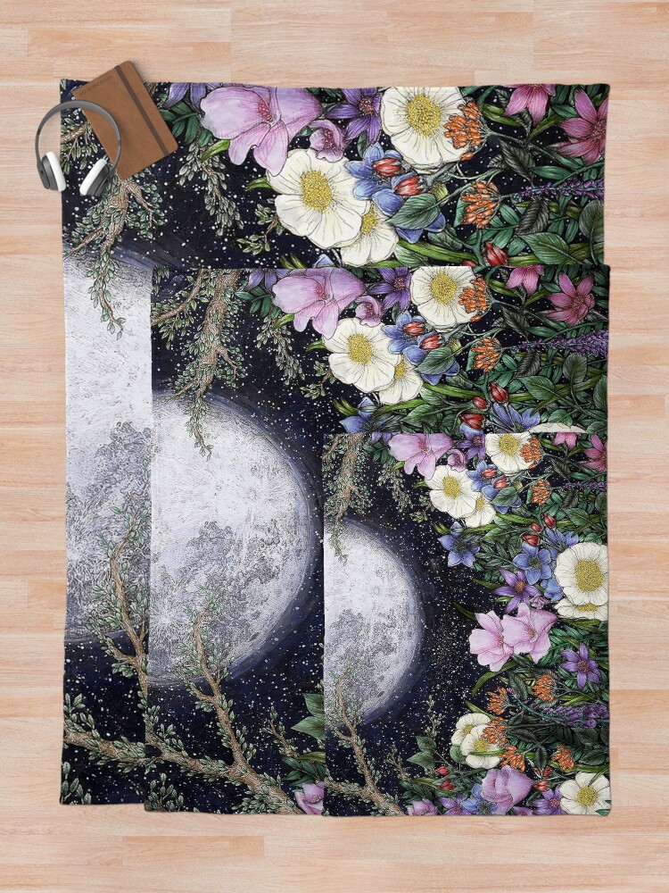 Alternate view of Midnight in the Garden II Throw Blanket