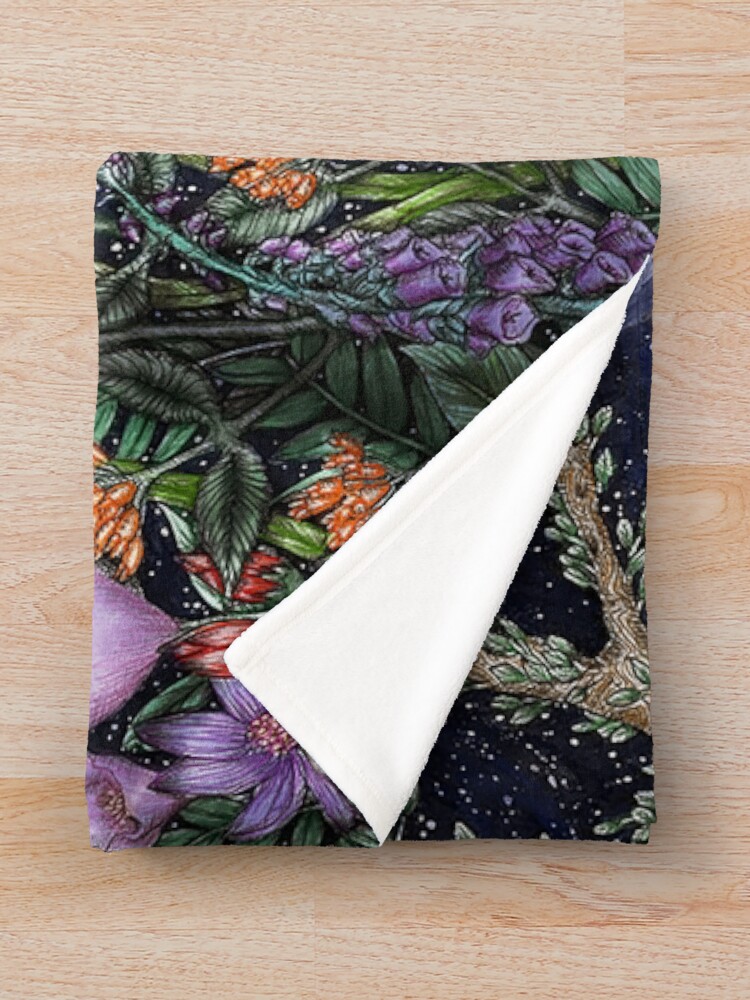 Alternate view of Midnight in the Garden II Throw Blanket