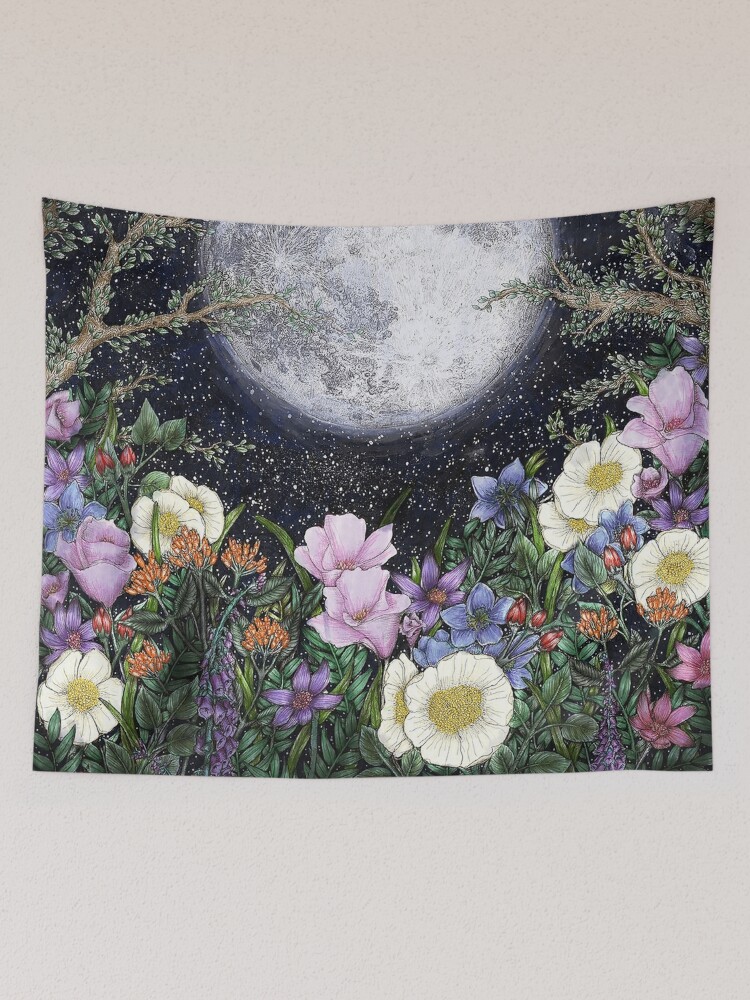 Alternate view of Midnight in the Garden II Tapestry